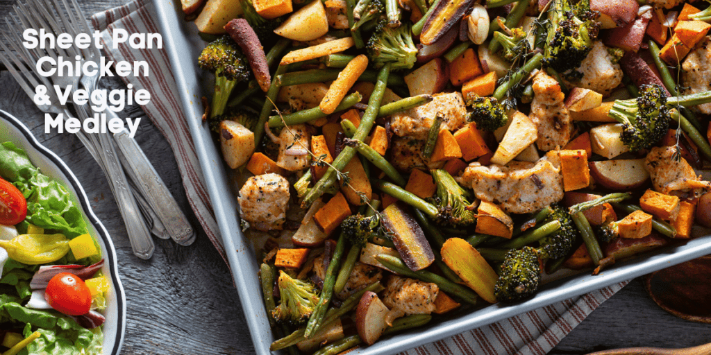 meal prep ideas sheet pan and veggie medley